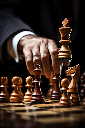 国际象棋下棋商业规划摄影图