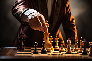 国际象棋下棋商务摄影图