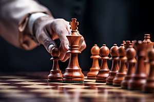 国际象棋对弈决策摄影图