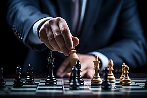 国际象棋下棋商业规划摄影图