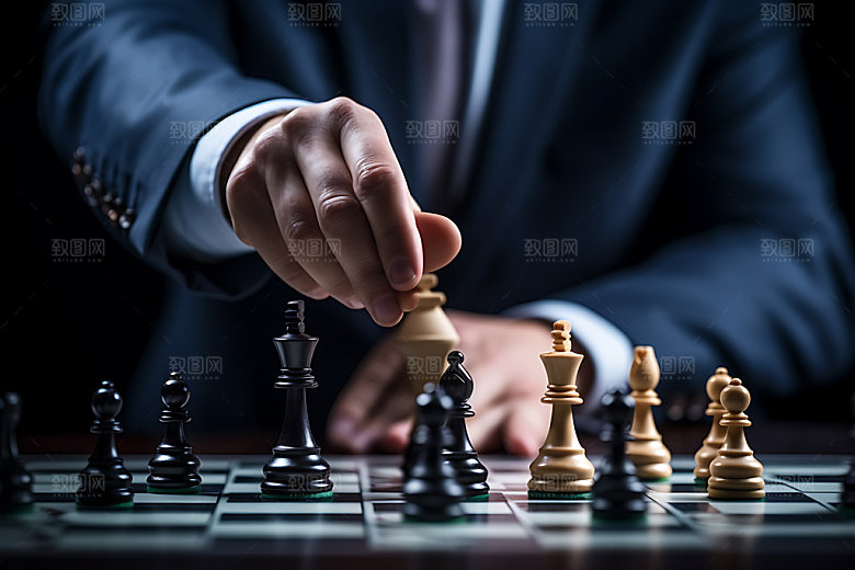 国际象棋下棋商业规划摄影图