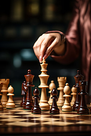 国际象棋高清决策摄影图