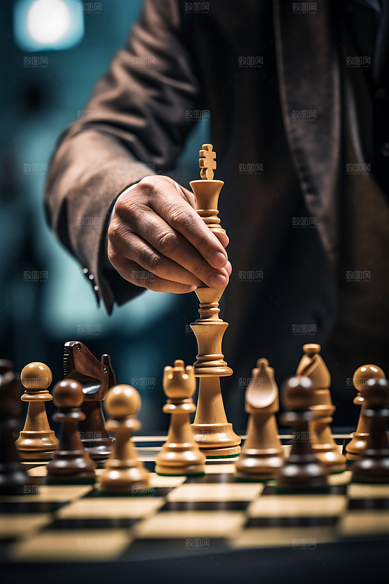 国际象棋决策对弈摄影图