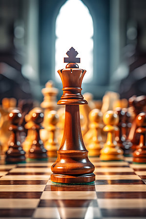 国际象棋商业规划对弈摄影图
