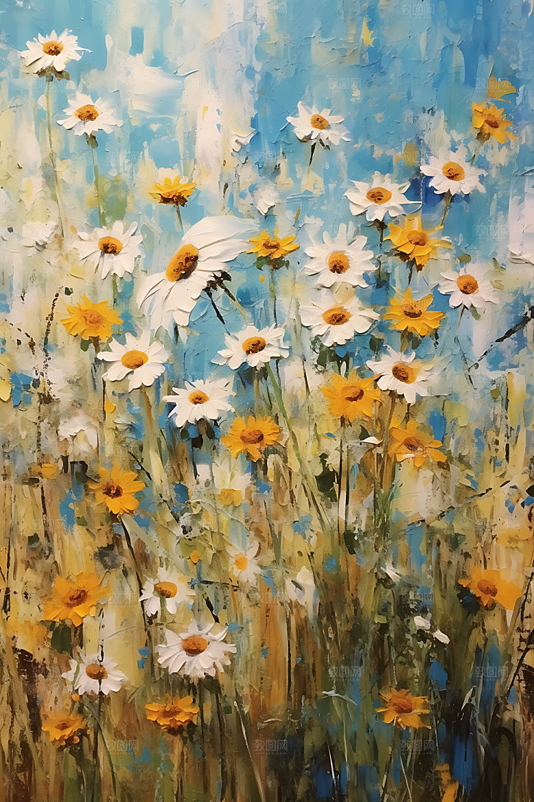 向日葵阳光植物油画