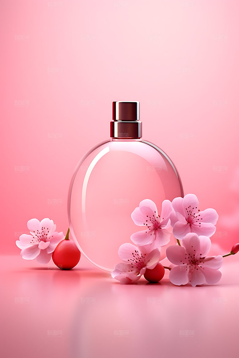 香水瓶精致展示摄影图