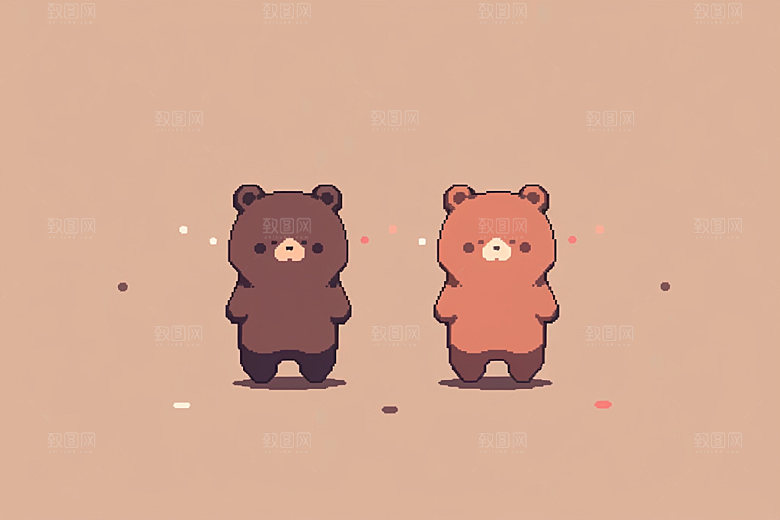 像素风手绘插画狗矢量素材