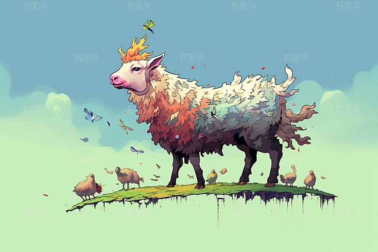像素风手绘插画动物矢量素材