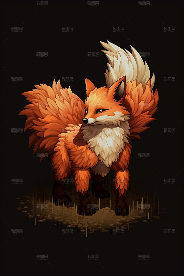 像素风猫咪手绘插画矢量素材