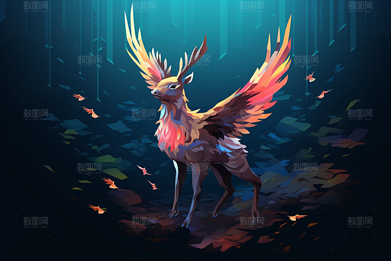 像素风手绘插画彩色矢量素材