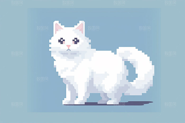 像素风猫咪狐狸矢量素材