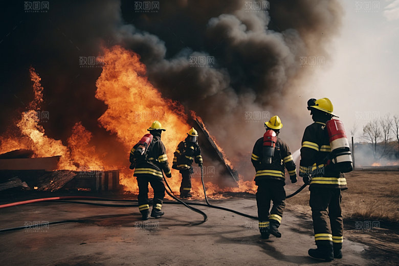 消防员救火灭火素材