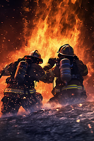 消防员救火紧急救援高清摄影图
