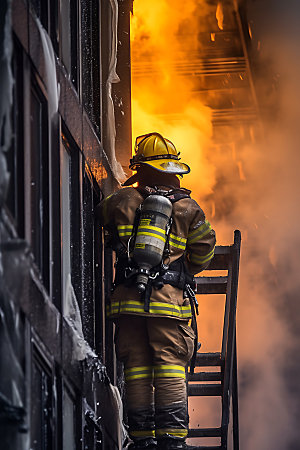 消防员救火救援灭火摄影图