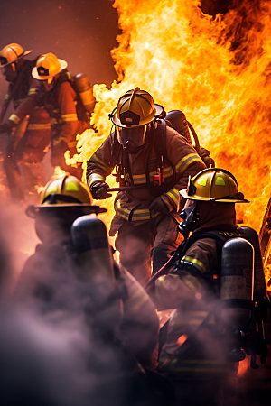 消防员救火扑救灭火摄影图