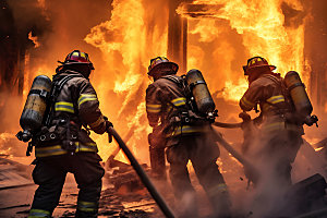 消防员救火紧急救援高清摄影图