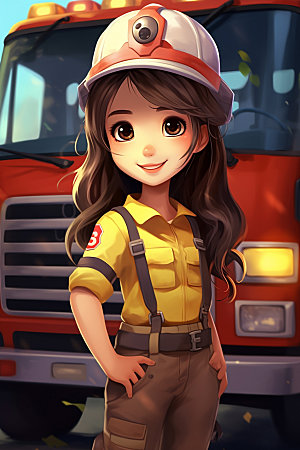 消防员救火安全人物模型
