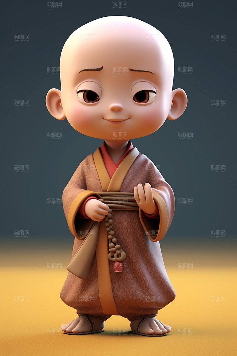 小和尚立体童趣模型