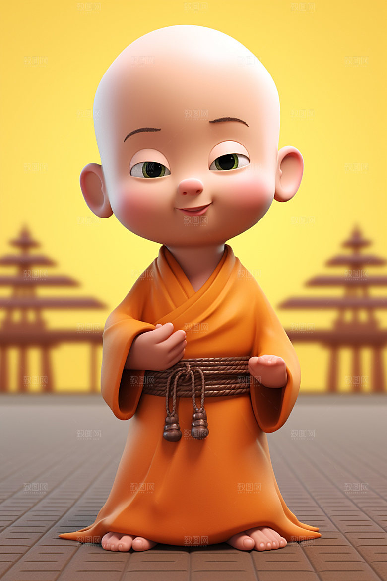 小和尚立体3D模型