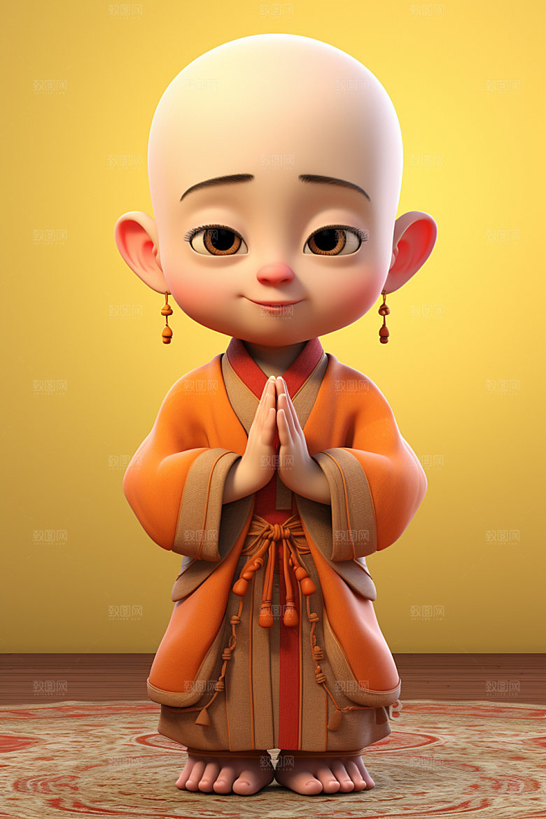 小和尚童趣人物模型