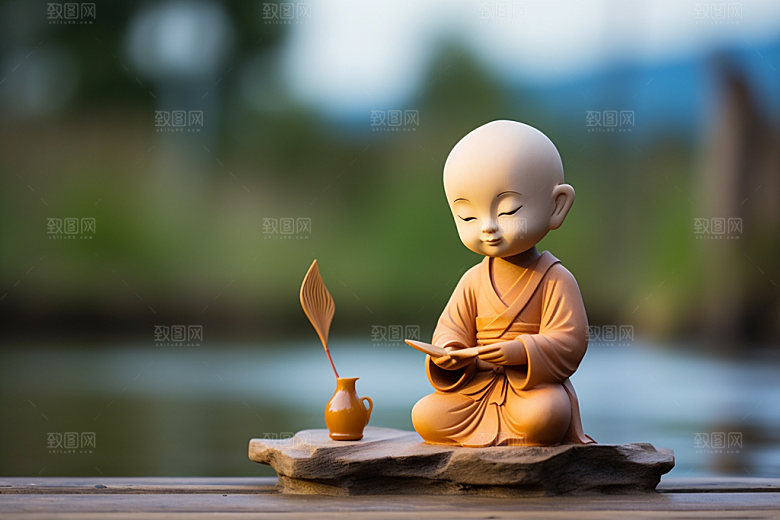 小和尚可爱立体模型