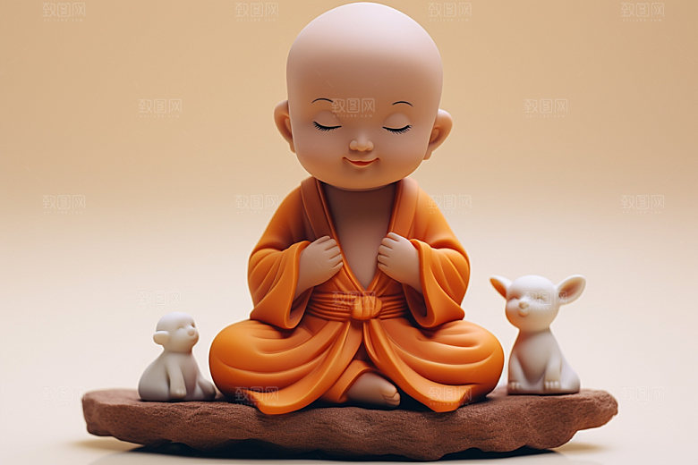 小和尚人物立体模型