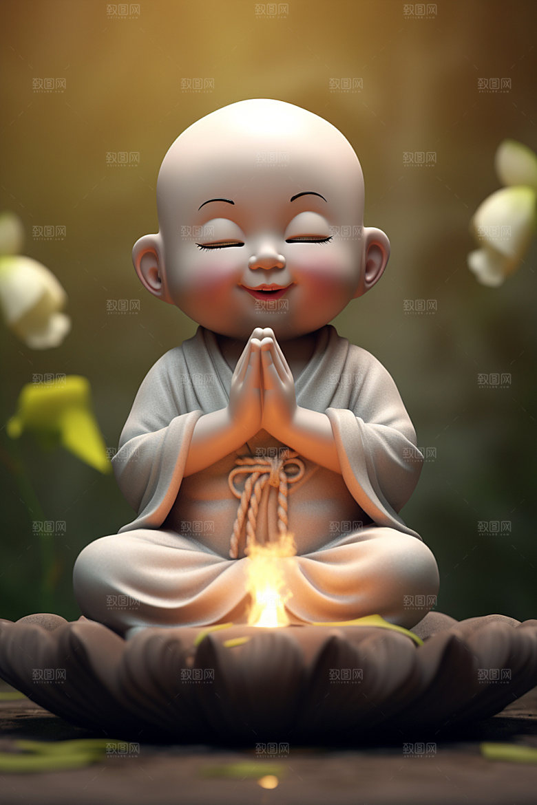 小和尚人物可爱模型