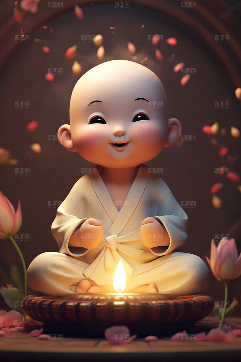 小和尚佛系3D模型