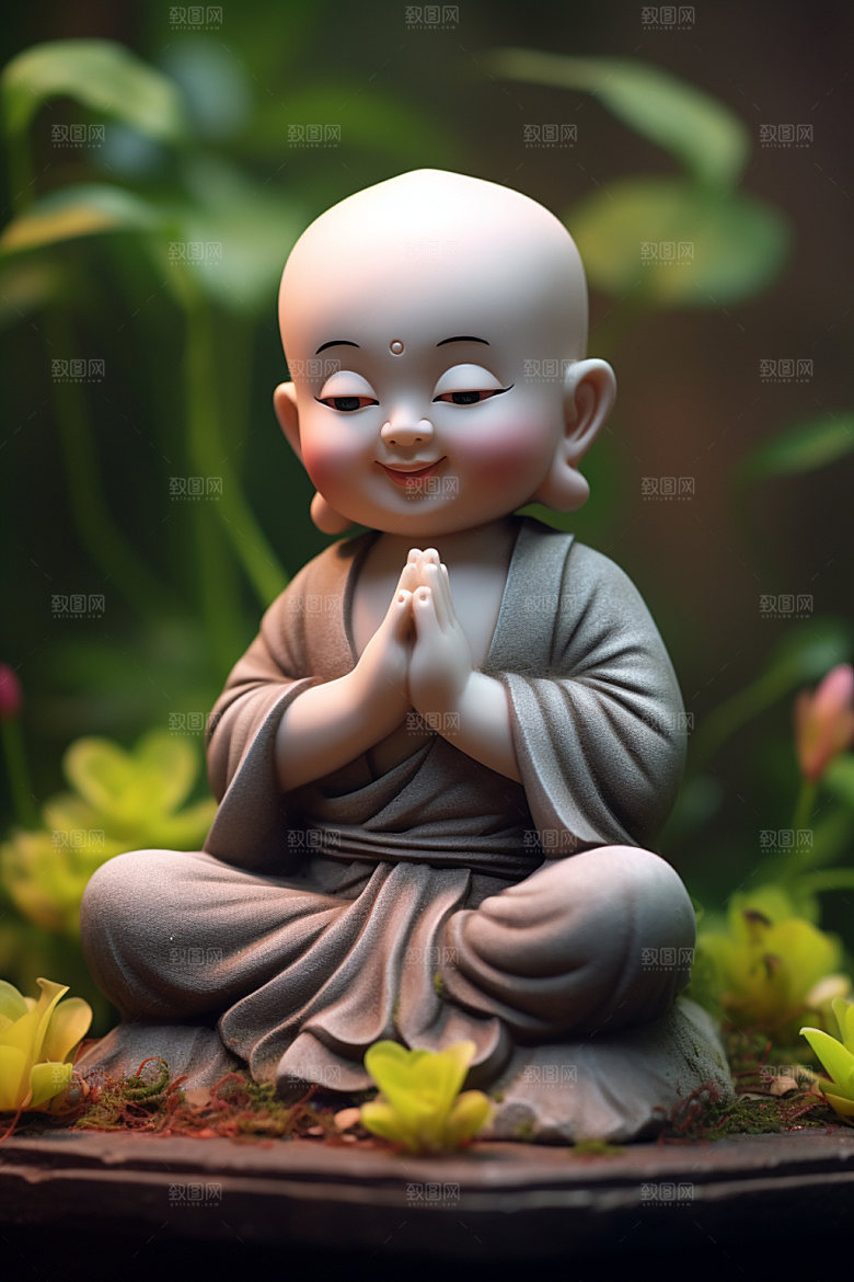 小和尚人物立体模型