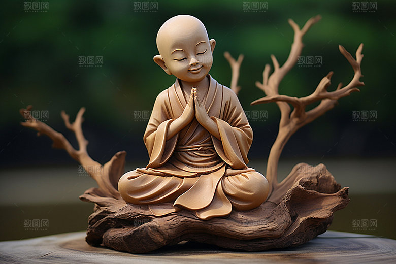 小和尚人物立体模型