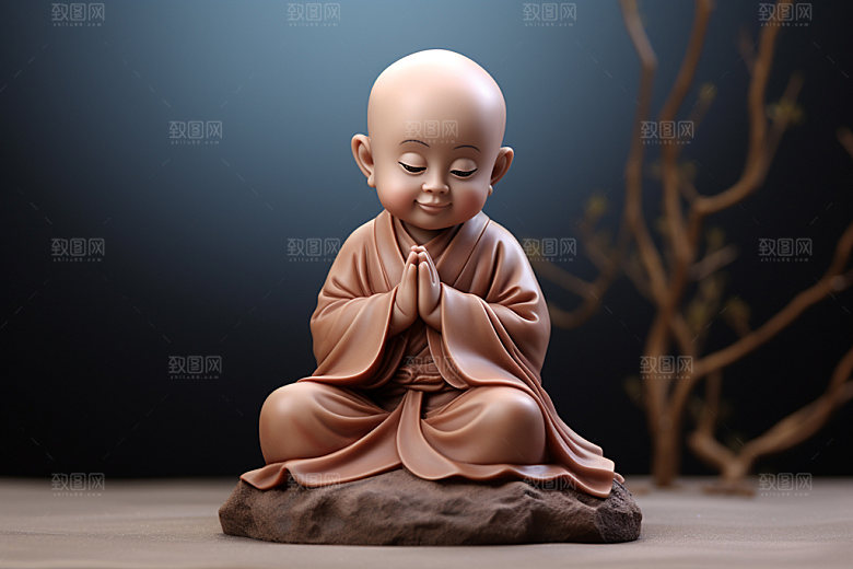 小和尚人物小师傅模型