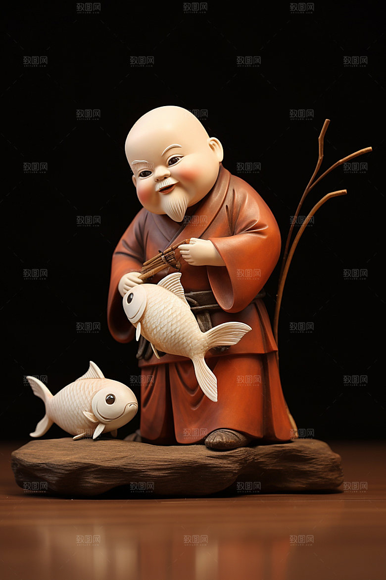 小和尚可爱立体模型