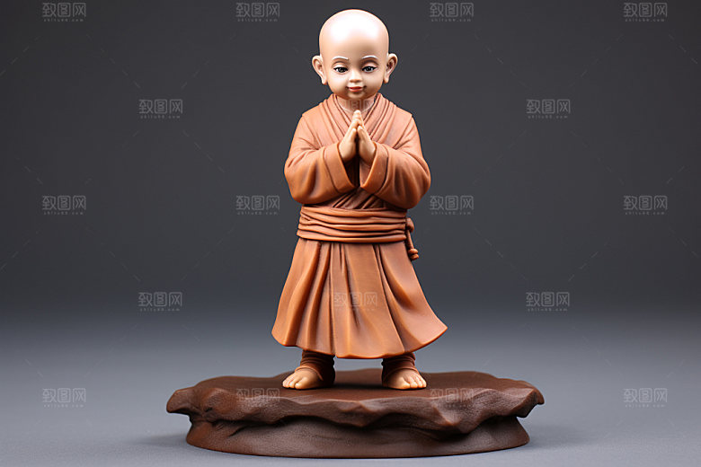 小和尚人物小师傅模型