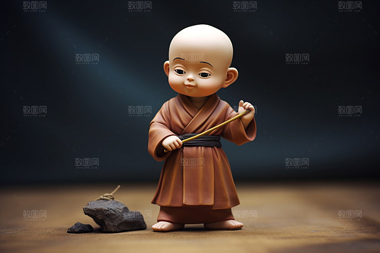 小和尚3D童趣模型
