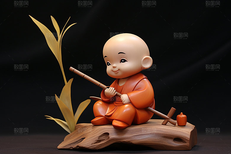 小和尚人物小沙弥模型