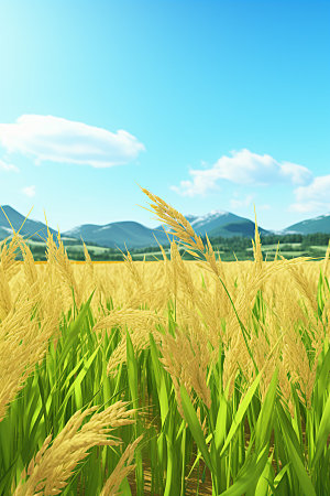 小麦自然麦田素材