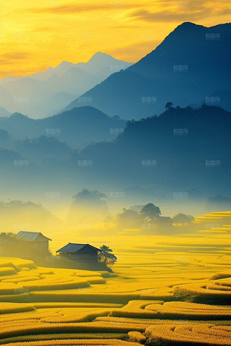 小麦麦地田野素材