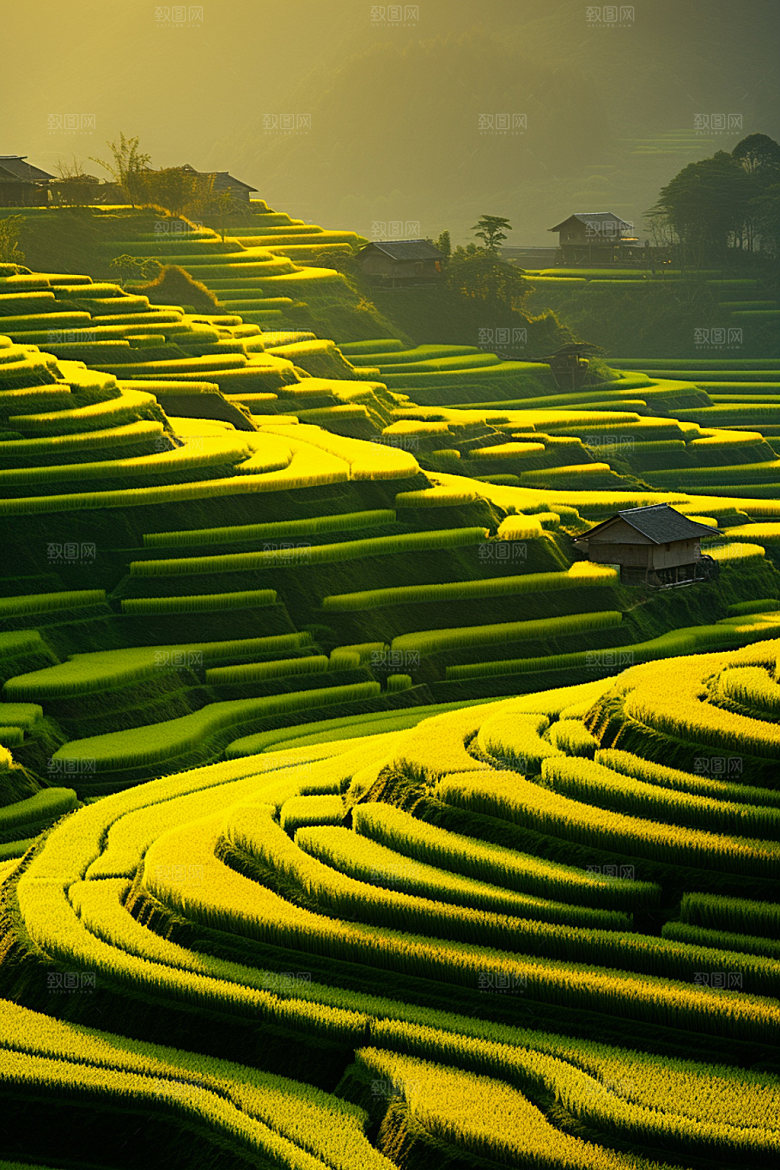 小麦稻谷麦地素材