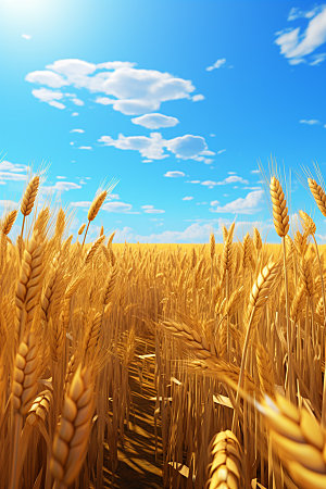 小麦稻谷清新素材