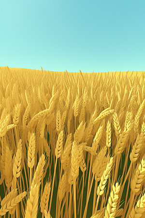 小麦稻谷农田素材