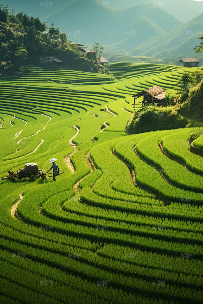 小麦麦地农田素材