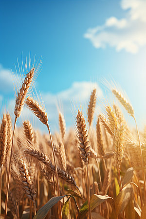 小麦自然稻谷素材