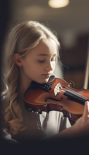 小提琴音乐会表演摄影图