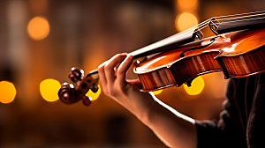 小提琴音乐家表演摄影图