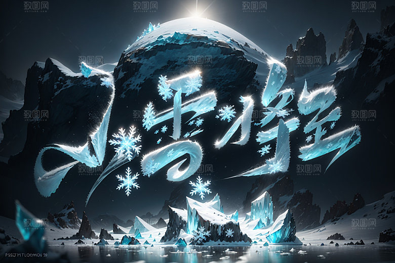 小雪将至毛笔唯美矢量
