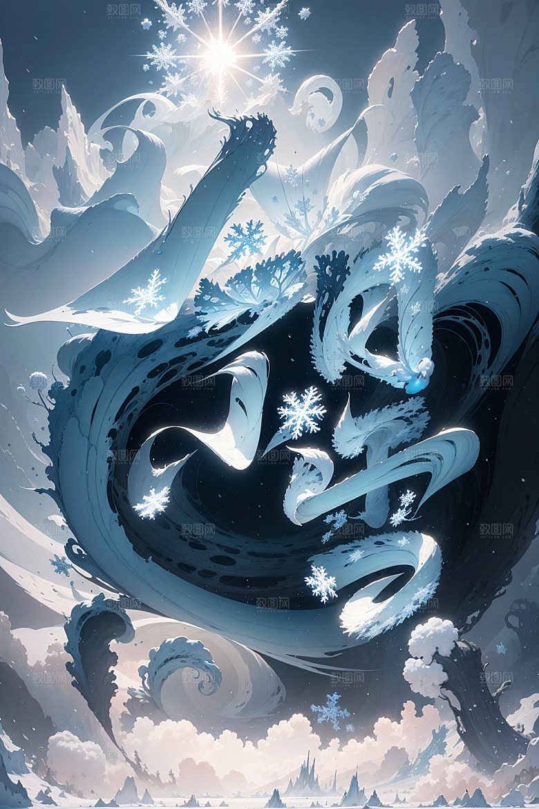 小雪将至唯美今日小雪矢量