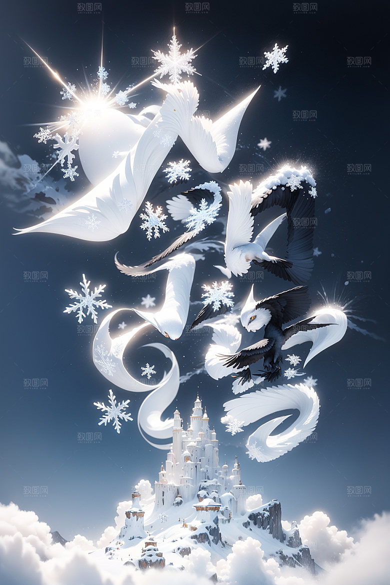 小雪将至毛笔你好小雪矢量