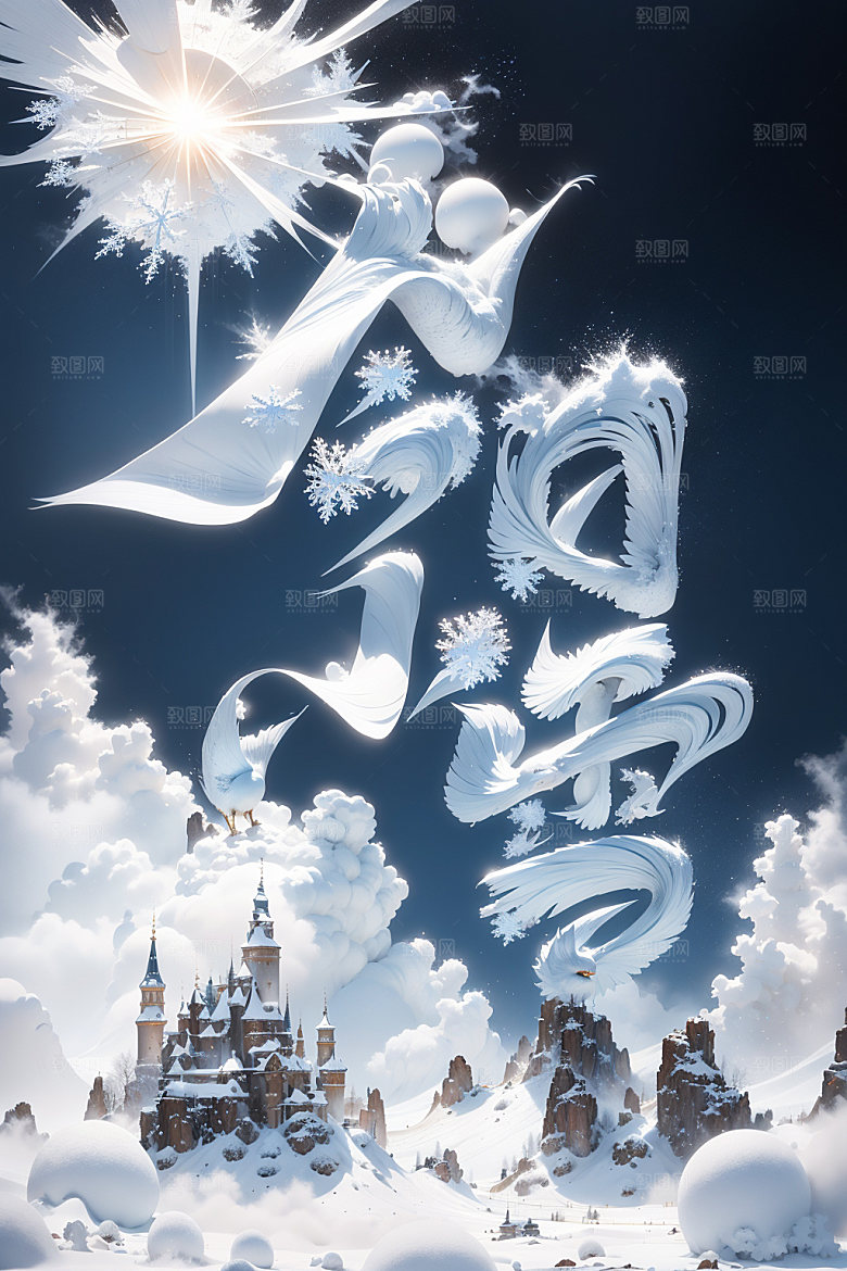 小雪将至今日小雪二十四节气矢量