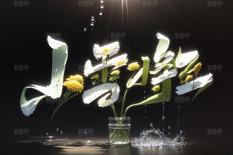 小雪将至艺术字毛笔矢量
