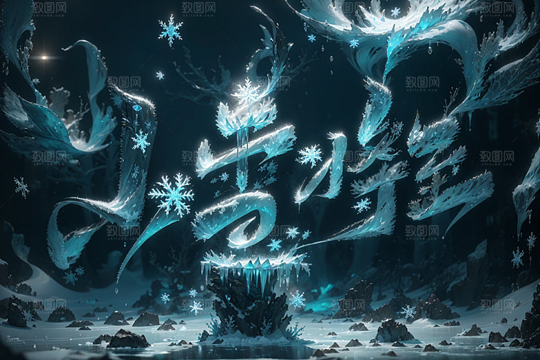 小雪将至冬天小雪矢量